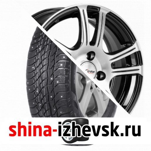 Колесо в сборе Viatti Bosco Nordico (V-523) 205/70 R15 T 96 + X-trike X105 6xR15 4×98 ET35 DIA58.5 Черный глянцевый с полированной лицевой поверхностью в Ижевске